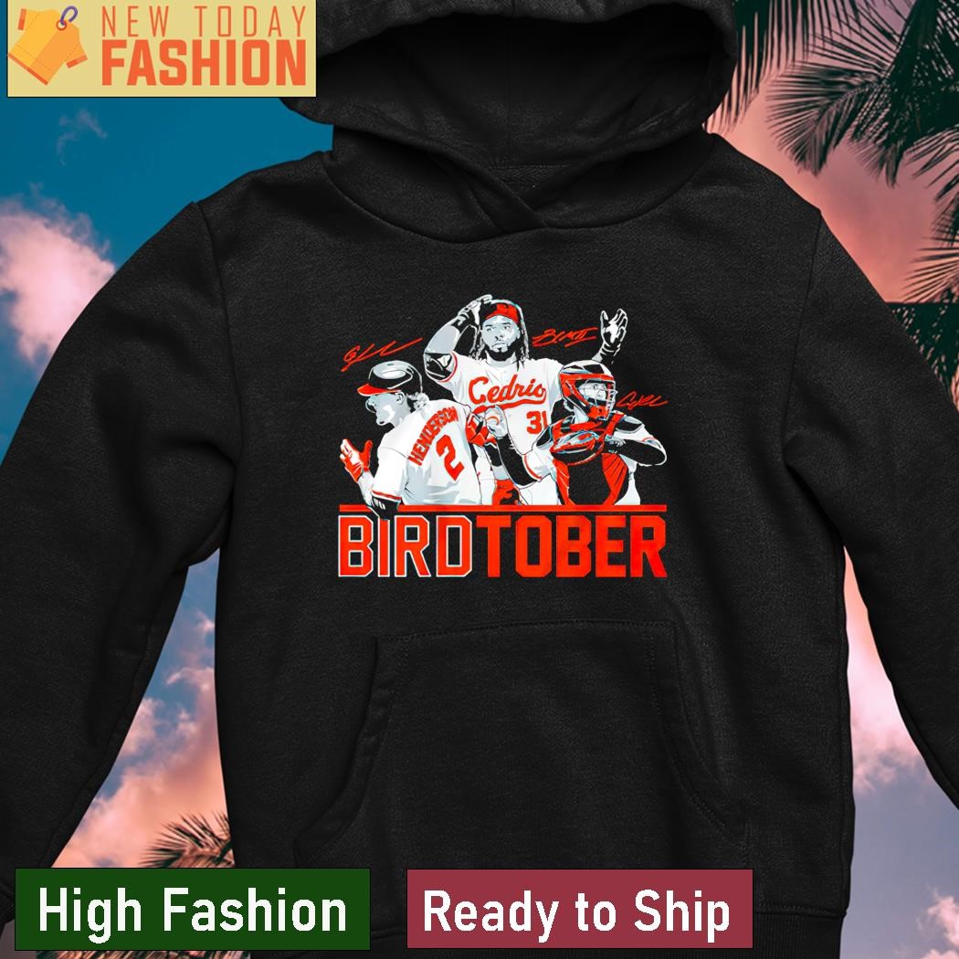 Adley rutschman gunnar henderson and cedric mullins birdtober shirt,  hoodie, sweater, long sleeve and tank top